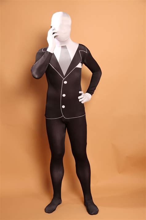Black Gentleman Suit Lycra Spandex All Inclusive Halloween Costume For Womenandmenfetish Zentai