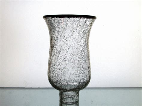 Crackle Glass Hurricane Shade 75 X 4 58 X 1 78 Inch Fitter Pewter