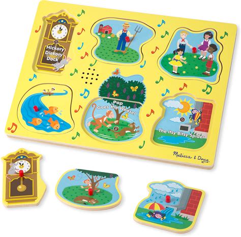 Nursery rhymes are a great way to interact with young children. Sing-Along Nursery Rhymes Sound Puzzle - Yellow - Timbuk Toys
