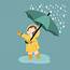 Cute Girl Umbrella In Rainy Season 661075  Download Free Vectors