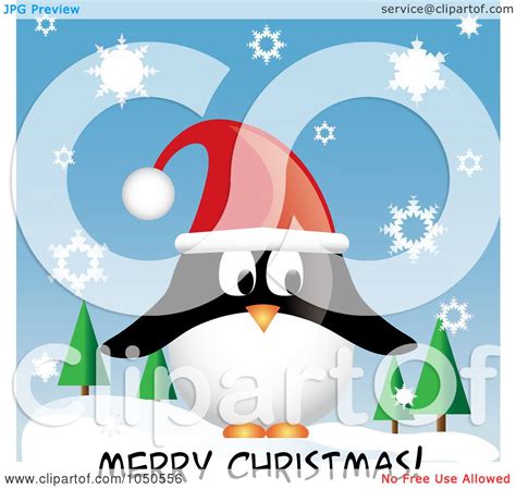 Royalty Free Rf Clip Art Illustration Of A Penguin Wearing A Santa