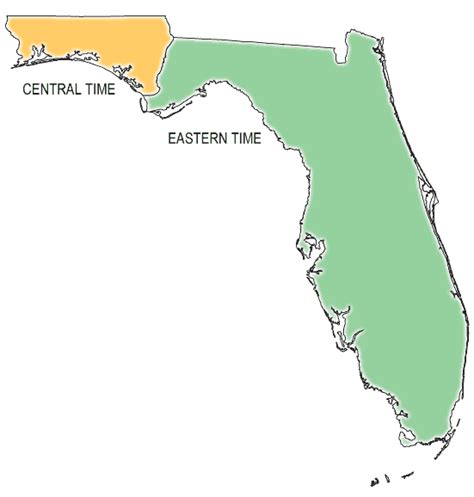 A Map Showing Floridas Time Zones 2008
