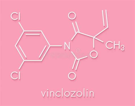 Molécule De Vinclozolin Fongicide Formule Squelettique Illustration