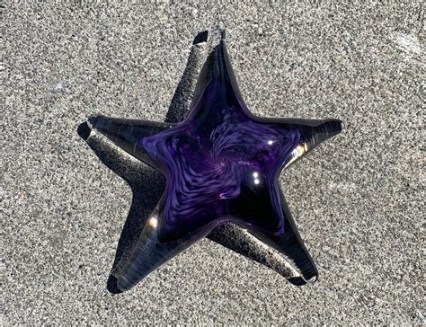 Purple Sea Star Sculpture 6 Solid Glass Decorative Etsy
