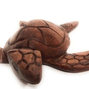 Carved Hawaiian Sea Turtle Honu Stained Hand Carved Etsy