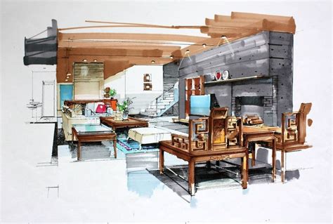 Living Room Interior Design Sketch