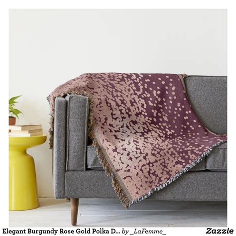 Elegant Burgundy Rose Gold Polka Dot Gradient Throw Blanket Zazzle