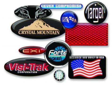 Domed Polyurethane Decals Stickers Nameplates Custom Visigraph