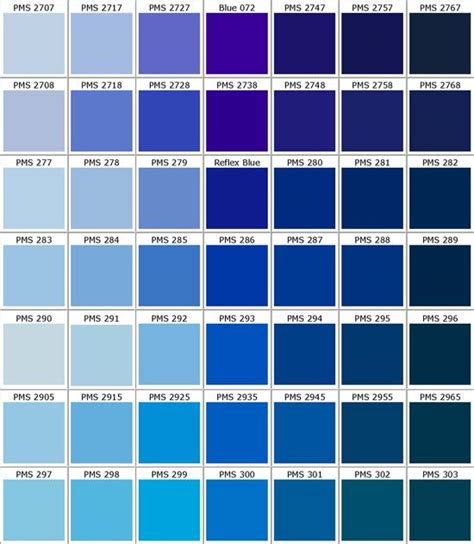 Pantone Blues Pms Color Chart Pantone Color Chart Pms Colour Pantone