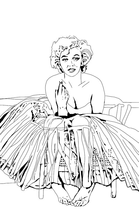 Marilyn Monroe Sugar Skull Coloring Pages Sketch Coloring Page