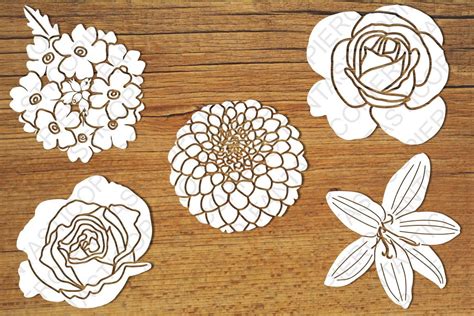 Flowers SVG files for Silhouette Cameo and Cricut. By