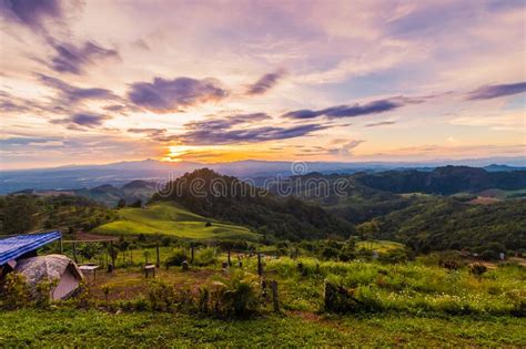 Landscape Mountains During Twilight In Nan Thailand Stock Photo Image