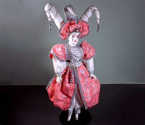 Harlequin Porcelain Doll Collectors Choice Jester Doll Mardi Gras