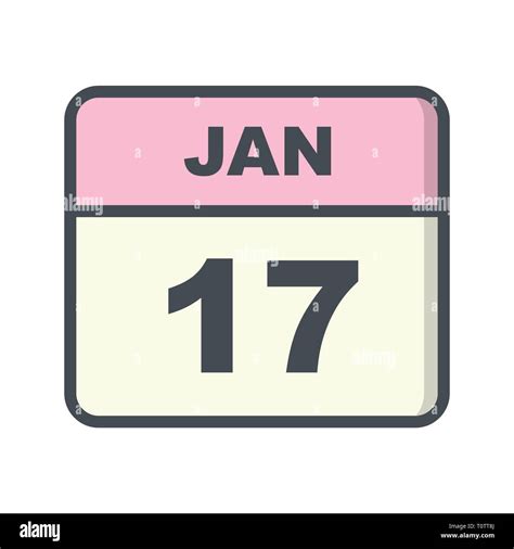 January 17th Date On A Single Day Calendar Stock Photo Alamy