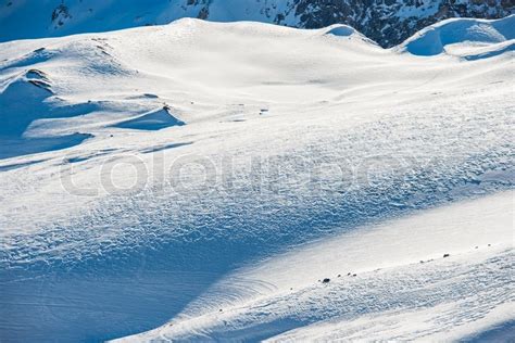 Snowy Blue Mountains In Clouds Winter Stock Image Colourbox