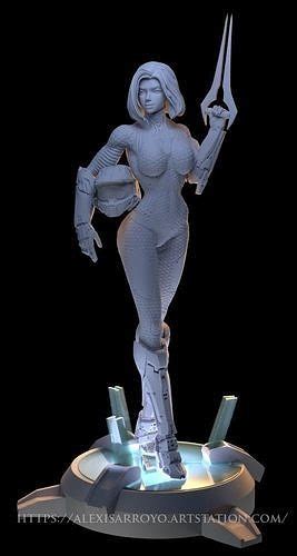 female halo spartan light armor 3d print model 3d model 3d printable cgtrader