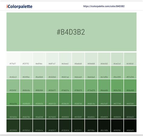 What are the different names for green? Hex Color Code #b4d3b2 | Pantone 13-0116 Tcx Pastel Green ...