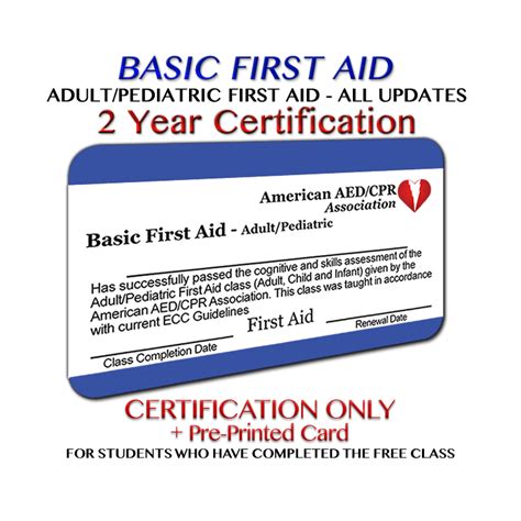 Aedcpr Basic First Aid Course Pre Printed Card Accredited In All