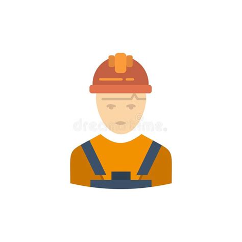 Worker Industry Avatar Engineer Supervisor Flat Color Icon Vector