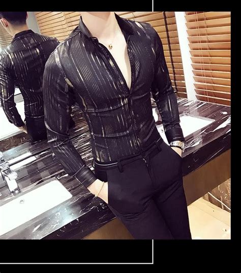 Luxury Shiny Long Sleeve Male Shirt With Images Cool Shirts For Men