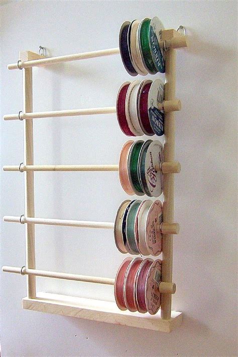 Ribbon Rack Wall Mounted Scrapbook Organization Sewing Room