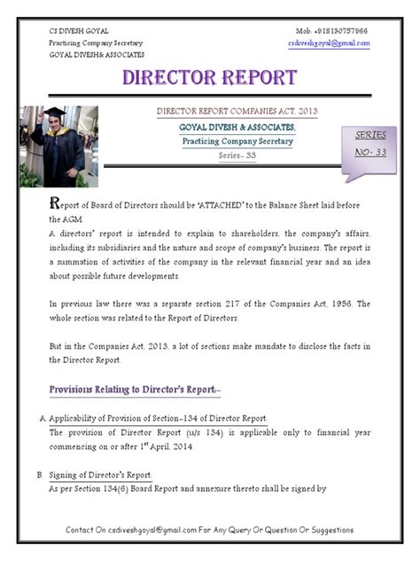 Director Report Series 34 Board Of Directors Auditors Report