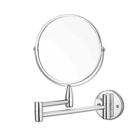 Wall Mounted Folding Arm Extend Bathroom Mirror Magnification Double Side Touch Dimming Makeup