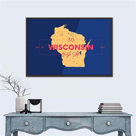 Wisconsin State Map Wall Art In 2023 State Map Wall Art Map Wall Art