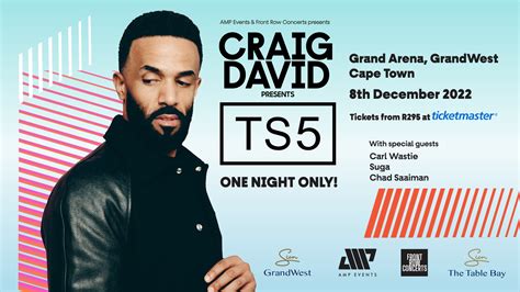 Craig David Presents Ts5 Comes To Cape Town Buy Tickets Now