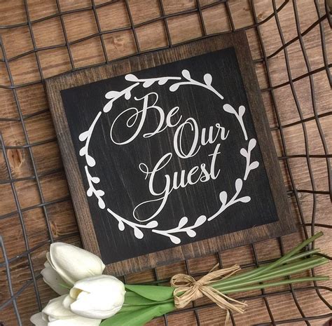 Rustic Be Our Guest Sign Guest Room Sign Jacobean Stained Etsy
