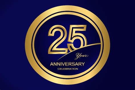 Premium Vector 25 Year Anniversary Logo Golden Color Vector Template