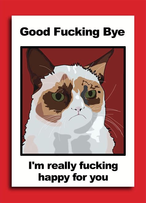Grumpy Cat Meme Goodbye Card Scribbler