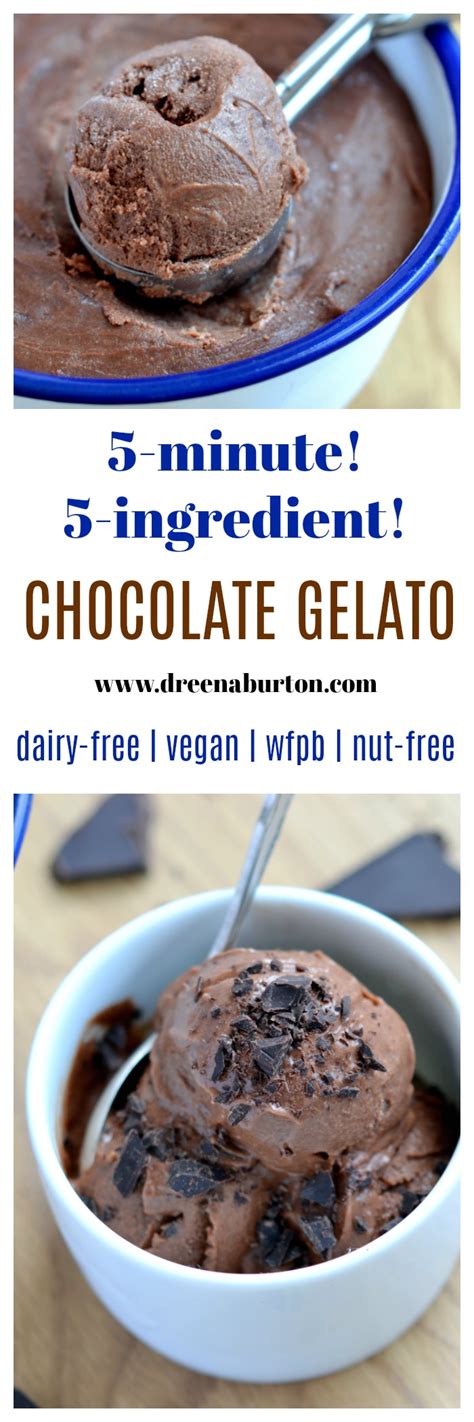 The secret to this chocolate gelato is the use of dark cocoa powder. Chocolate Gelato! 5-minute 5-ingredient (vegan, dairy-free, nut-free)
