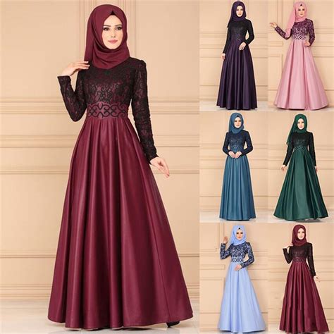 Yichon Muslim Abaya Dress Woman Vintage Islamic Clothing Elegant Lace Pleated Kaftan Dubai
