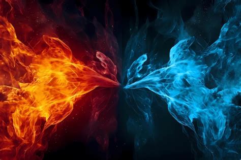 Premium Ai Image Fire And Ice Hd Wallpaper