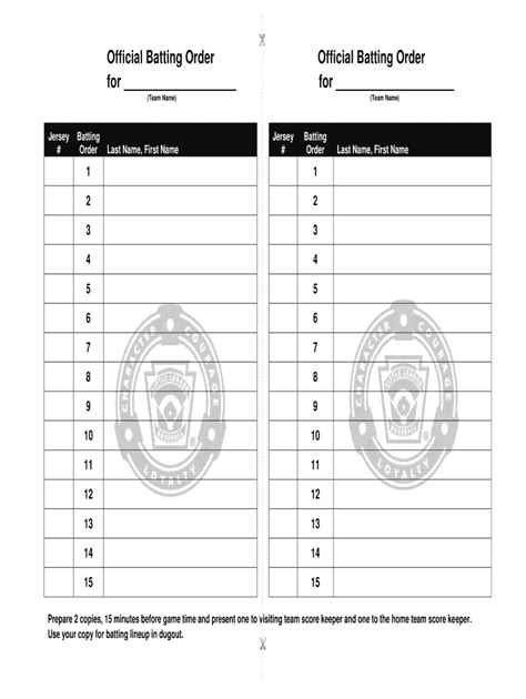 Batting Order Fill Out And Sign Printable Pdf Template
