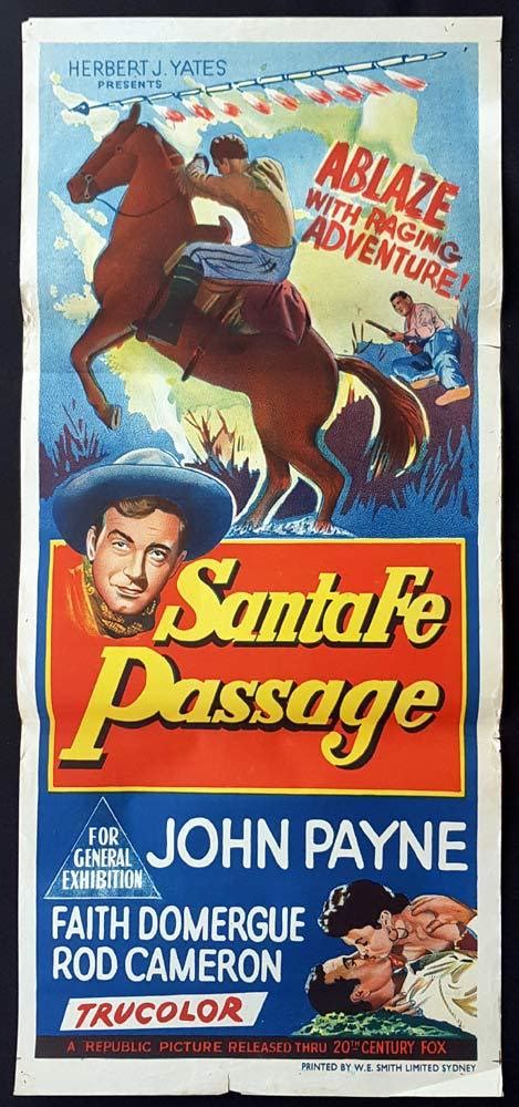 Santa Fe Passage Original Daybill Movie Poster John Payne 1955