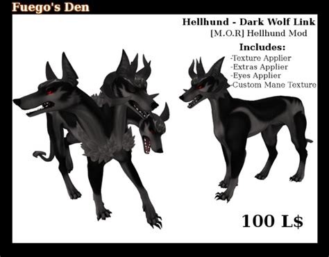 Second Life Marketplace Fd Mor Hellhund Mod Dark Wolf Link