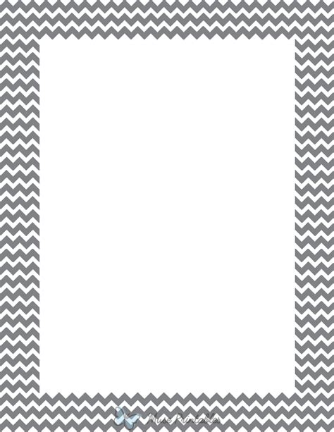 Printable Gray And White Mini Chevron Page Border