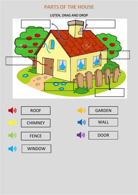 Parts Of The House Worksheet : Parts of the house worksheet - Free ESL ...