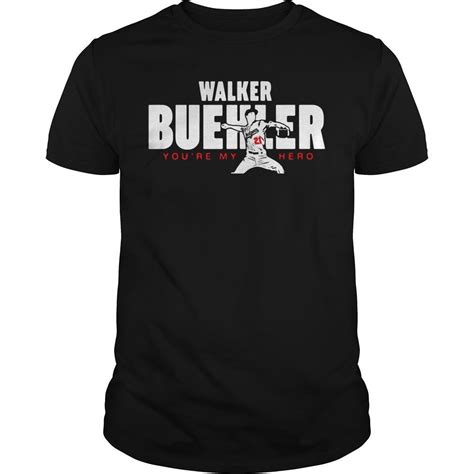 Walker Buehler You Are My Hero T Shirt Black Cotton Men T Shirt Cartoon