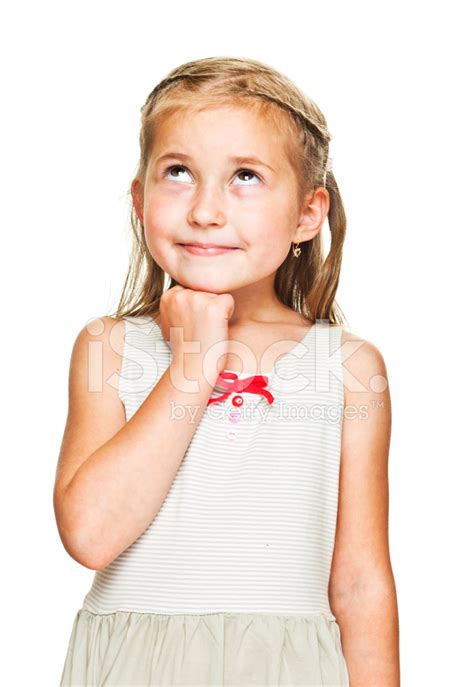 Little Girl Thinking Stock Photo Royalty Free Freeimages