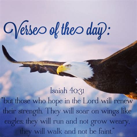 Verse Of The Day Isaiah 4031 Niv But Those Who Hope In The Lord Will