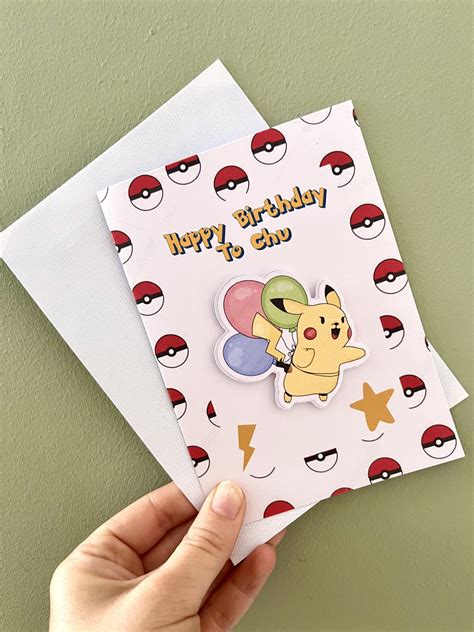 Pokemon Pikachu Birthday Card Crafters Market Uk