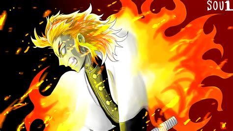 Demon Slayer Kyojuro Rengoku On Fire With Angry Face 4k Hd Anime Wallpapers Hd Wallpapers Id