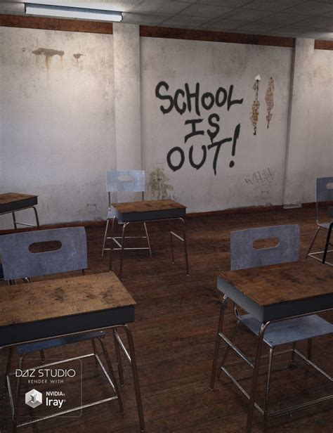 Rundown School Classroom For Daz Studio Iray 3d Models Imaginary3d