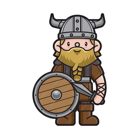 Premium Vector Cute Viking Cartoon Character