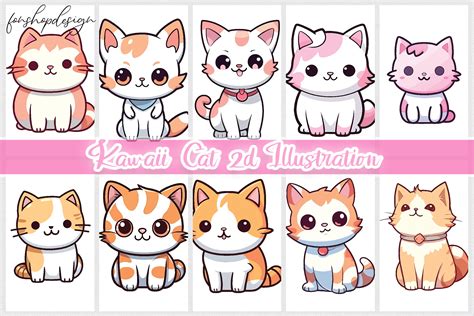 Kawaii Cat 2d Illustration Graphic By Fonshopdesign · Creative Fabrica