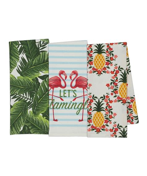 Design Imports Tropical Glam Dish Towel Set Of Three Tropical Glam