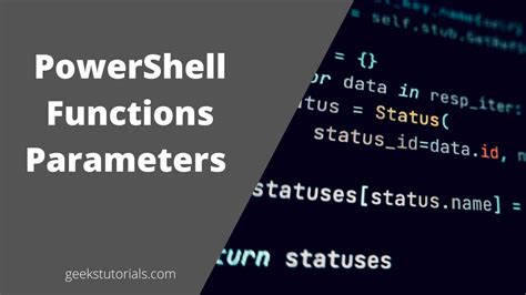 Powershell Functions Parameters With Example Geekstutorials